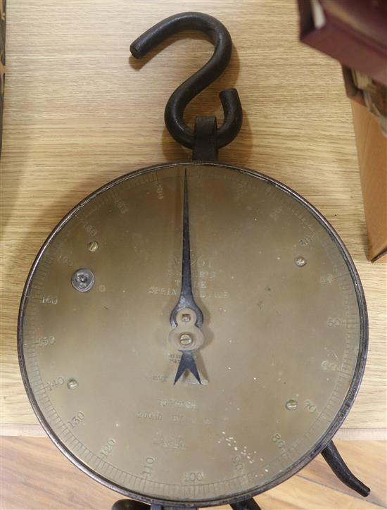 A set of brass hanging scales